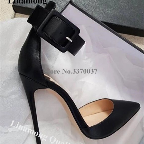 Black Gold High Heels Formal Dress Shoes - Picture 1 of 2